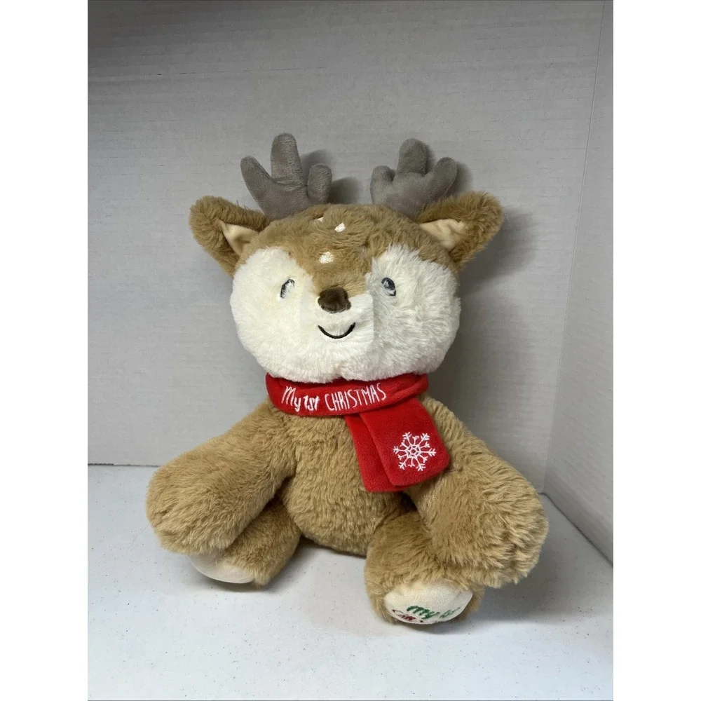 Kellytoy My First Christmas Reindeer Deer Plush Sensory Rattle Crinkle 13